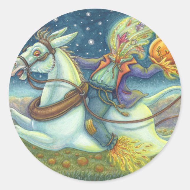 HORSEMAN SCARECROW & MULE STICKERS Round (Devant)