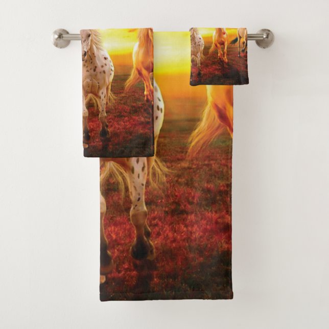 Horses at sunset throw pillow (En situation)