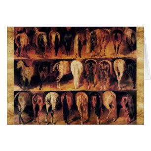 Horses' Hindquarters ,brown parchment