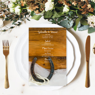 Horseshoe et Pearls Country Barn Menu Mariage