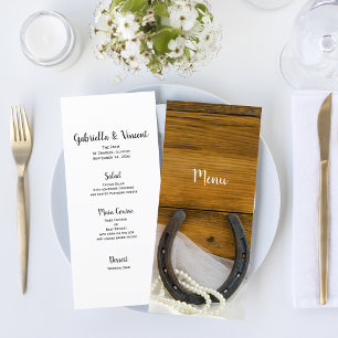 Horseshoe et Pearls Country Western Mariage Menu