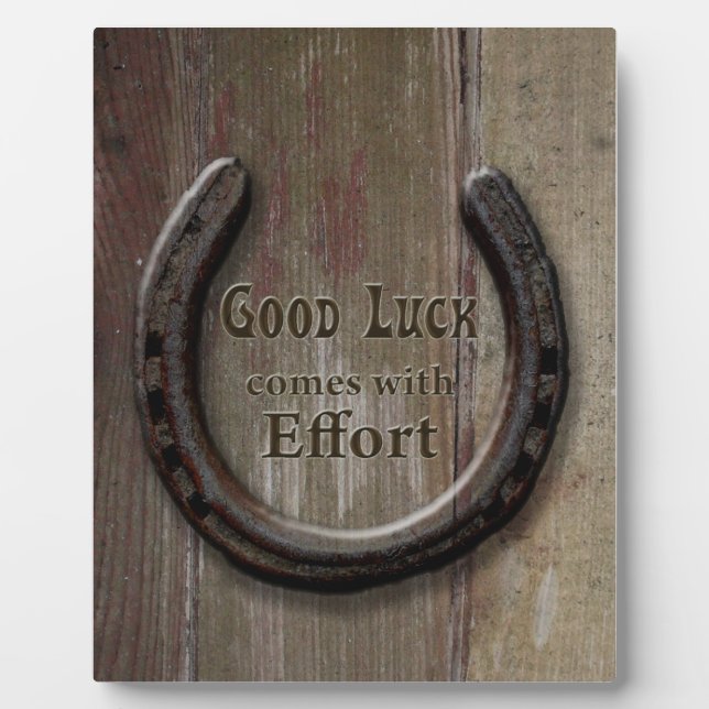 Horseshoe Symbole de bonne chance Plaque (Devant)