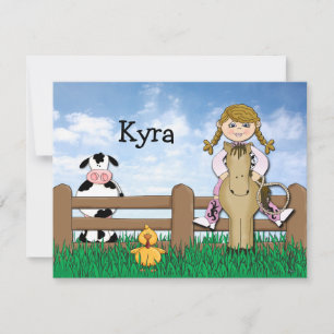 Horsing autour de carte de remerciements