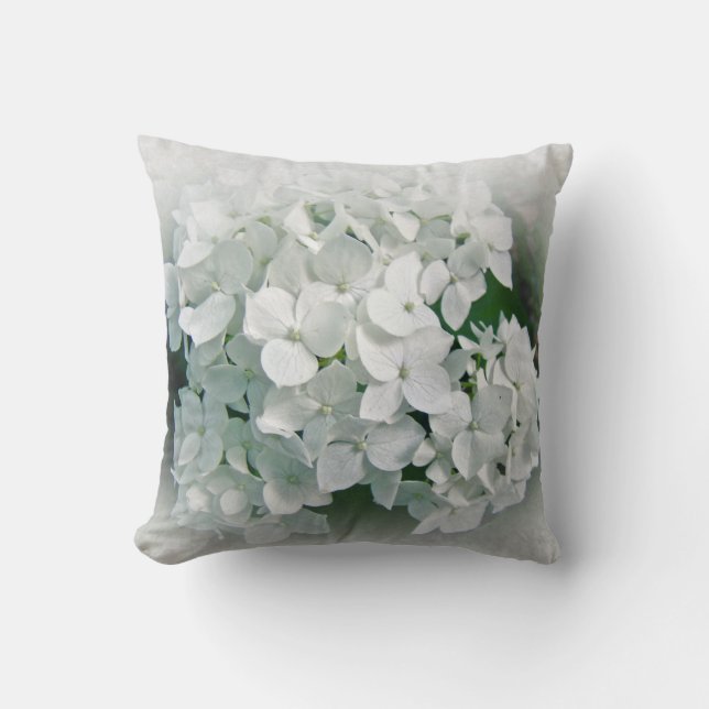 Hortensia blanc - coussin (Recto)