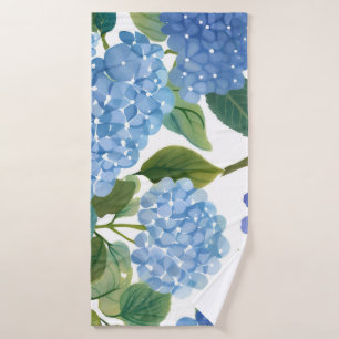 Hortensia Bleu Aquarelle Floral Coastal