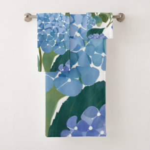 Hortensia Bleu Aquarelle Floral Coastal