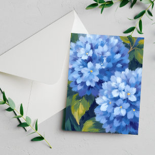 Hortensia Bleu en Fleurs   Carte Aquarelle de Fleu