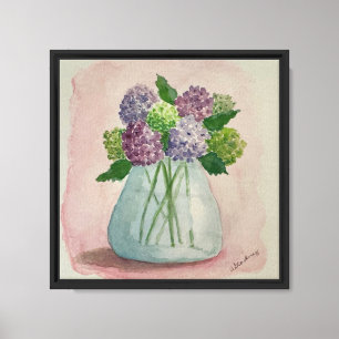 Hortensia dans une impression feutrée d'aquarelle
