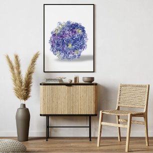 Hortensias en aquarelle - Impression d'art floral