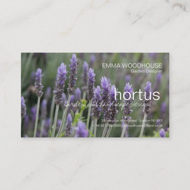Hortus - Carte de visite de Lavendar (Devant)