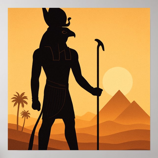 Horus Egyptian God Desert Sunset Poster Art (Devant)