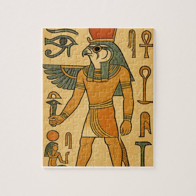 Horus Falcon Dieu Égypte antique Puzzle Art (Vertical)