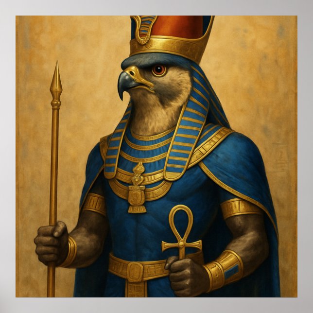 Horus Falcon God Poster Art égyptien (Devant)