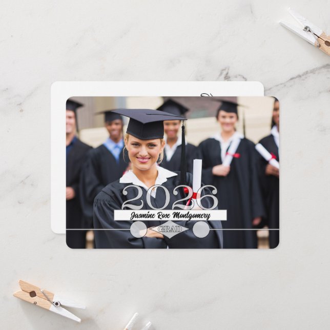 HORZ Photo 2025 Graduation Party Invitation (Devant/Arrière en situation)