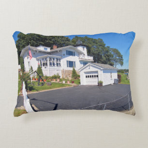 Hospital Point Lighthouse MA Accent Coussin