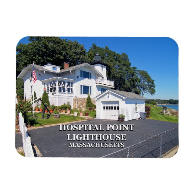 Hospital Point Lighthouse, Massachusetts Magnet (Horizontal)