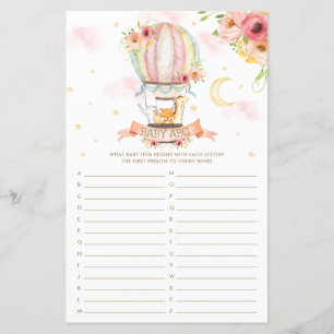 Hot Air Balloon Animaux Baby ABC Baby shower Jeu