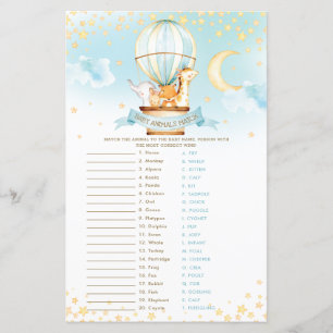 Hot Air Balloon Garçon mignon Bébé Animaux Match J