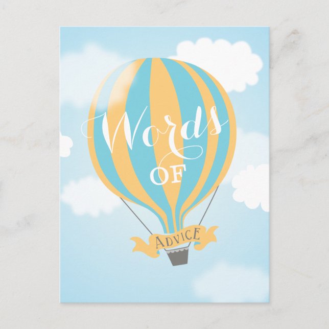 Hot Air Balloon Mots de conseil Carte postale Momm (Devant)
