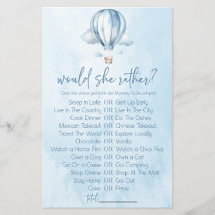 Hot Air Balloon Voudrait-Elle Plutôt Baby shower J