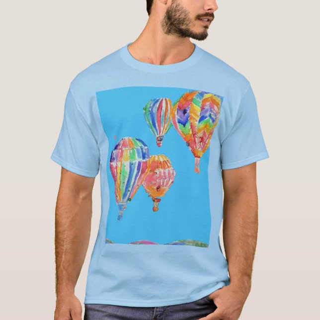 Hot Air Balloon Watercolor garçons's T-Shirt (Devant)