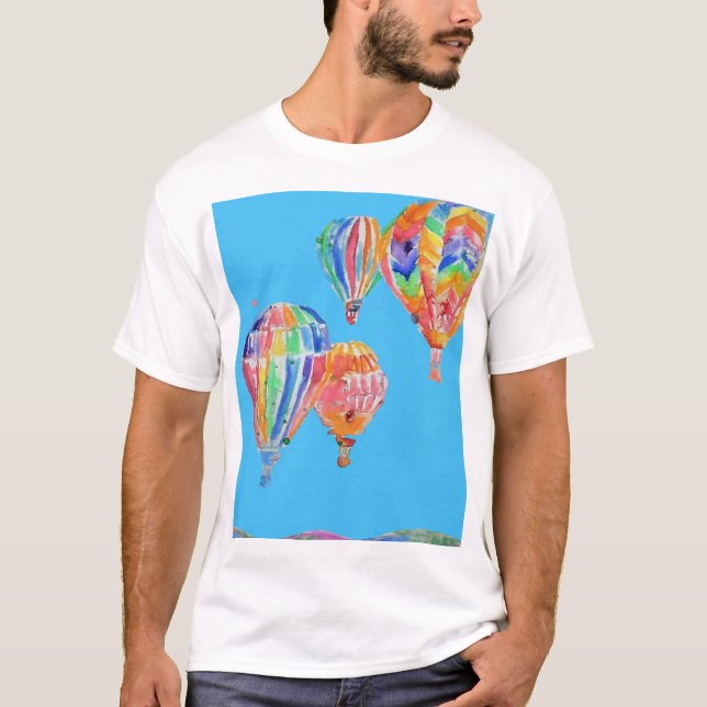 Hot Air Balloon Watercolor garçons's T-Shirt (Devant)