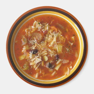 Hot Bowl Minestrone Soup Refrigerator Magnet
