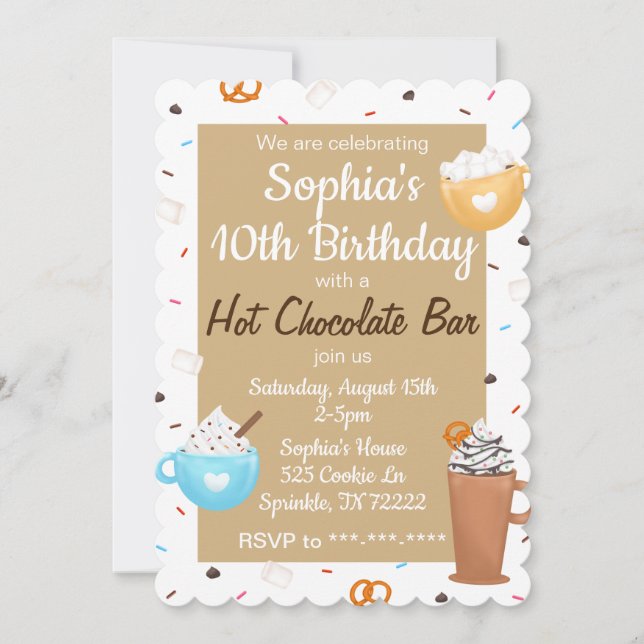 Hot Chocolate Bar Invitation Anniversaire (Devant)