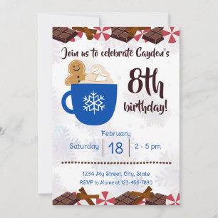 Hot Cocoa Anniversaire Fête Invitation