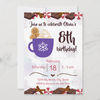 Hot Cocoa Anniversaire Fête Invitation