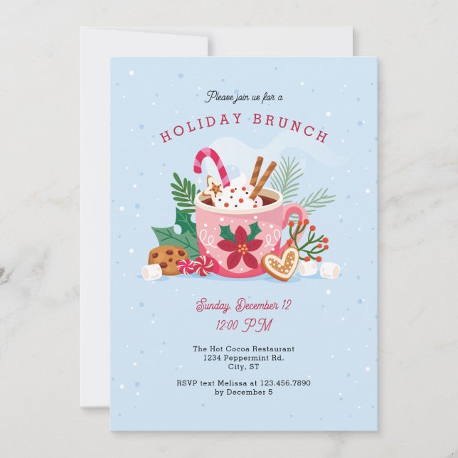 Hot Cocoa Christmas Holiday Invitation (Devant)
