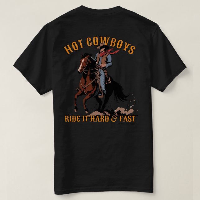 Hot Cowboys | Pour homme | Black | T-shirt (Design dos)