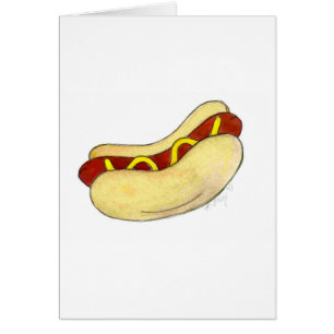 Hot Dog avec moutarde sur Bun Hotdog Foocard