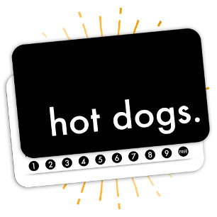 hot dogs. carte punch de fidélité