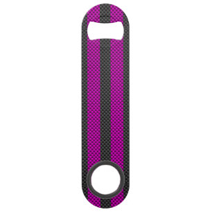 Hot Fuchsia Pink Racing Stripes Carbon Fiber Style