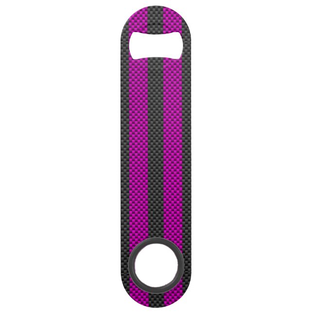 Hot Fuchsia Pink Racing Stripes Carbon Fiber Style (Dos)