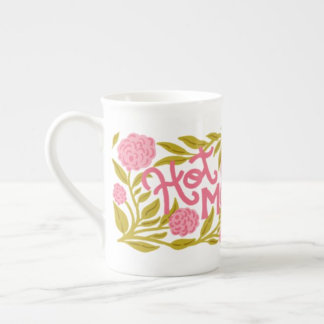 Hot Momma Mother's Day Bone China Mug (Gauche)