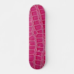 Hot Pink Croc Crocodile Skin Faux Comp Skateboard