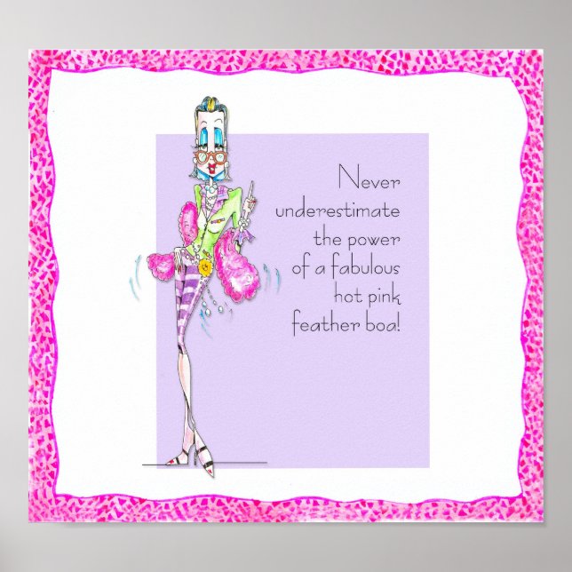 Hot Pink Feather Boa poster (Devant)