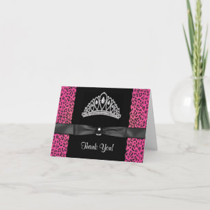 Hot Pink Leopard Princess Merci Cartes