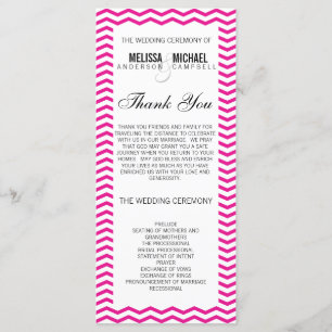 Hot Pink Parfait Chevron/Zig Zag Programme de mari
