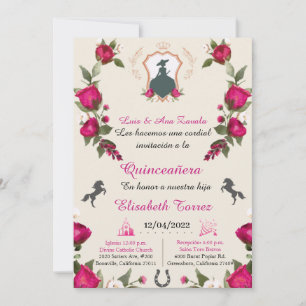 Hot Pink Simplicité invitation, Charro Western