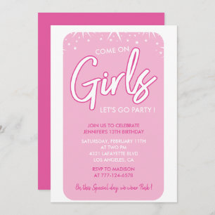 Hot rose 13e anniversaire invitations Fun Modern