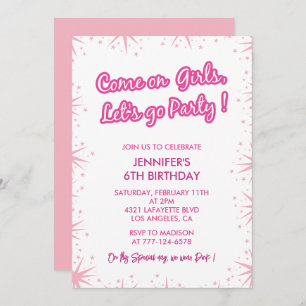 Hot rose 6e anniversaire invitations Sparkle moder