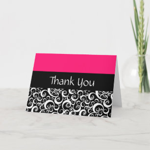 Hot rose Damask Fils Merci Cartes