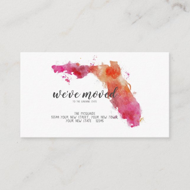 Hot Rose Floride Moving Faire-part Insérer Cartes (Devant)