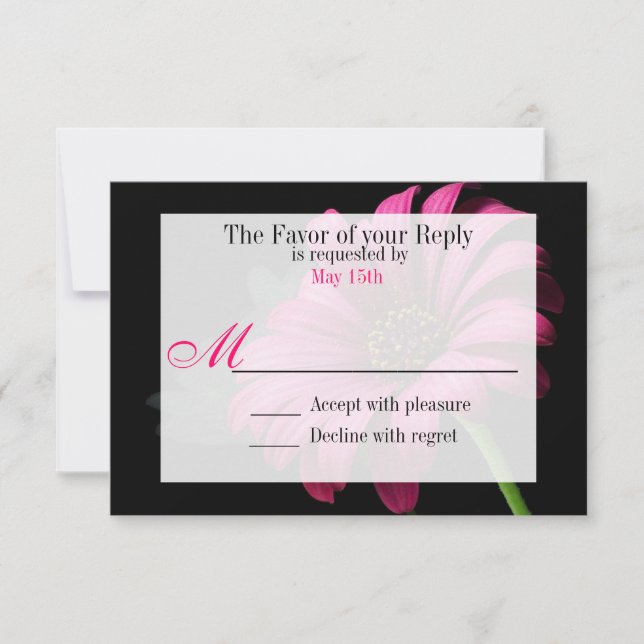 Hot rose Fuchsia Gerber Daisy Mariage Fleur RSVP (Devant)