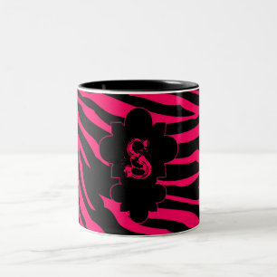 Hot rose noir Zebra Imprimer Animal Coffee Mug Cup
