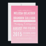 Hot rose Ombre/ Gradient Beach Wedding Invitations<br><div class="desc">Hot Pink Ombre/ Gradient Beach Wedding Invitations faire-part de mariage moderne,  élégant et chic.</div>