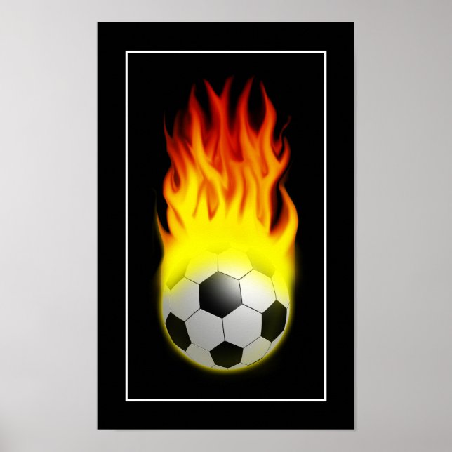 Hot Soccer Ball on Fire - POSTER (Devant)